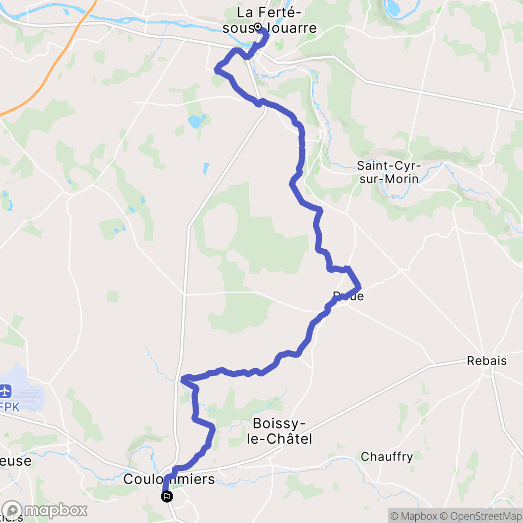 La Ferté-sous-Jouarre : carte du parcours de randonnée - France