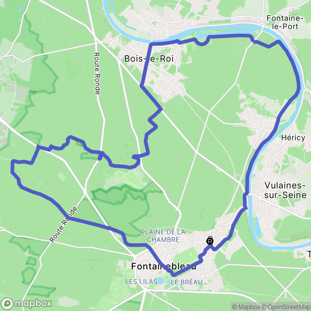 Fontainebleau : carte du parcours de randonnée - France