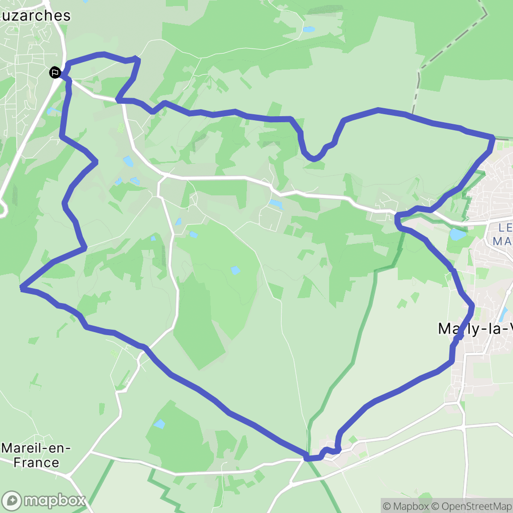 Luzarches : carte du parcours de randonnée - France