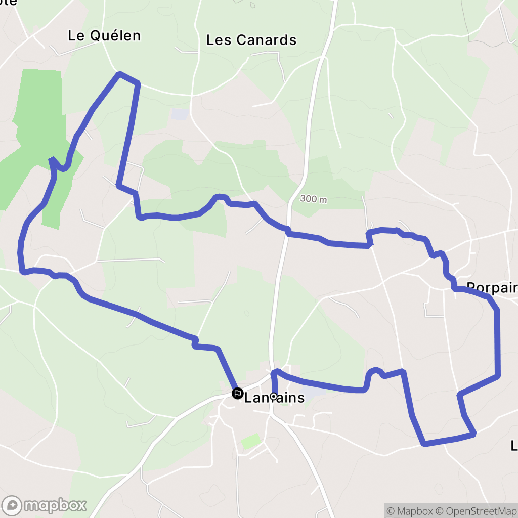 Lanfains : carte du parcours de randonnée - France