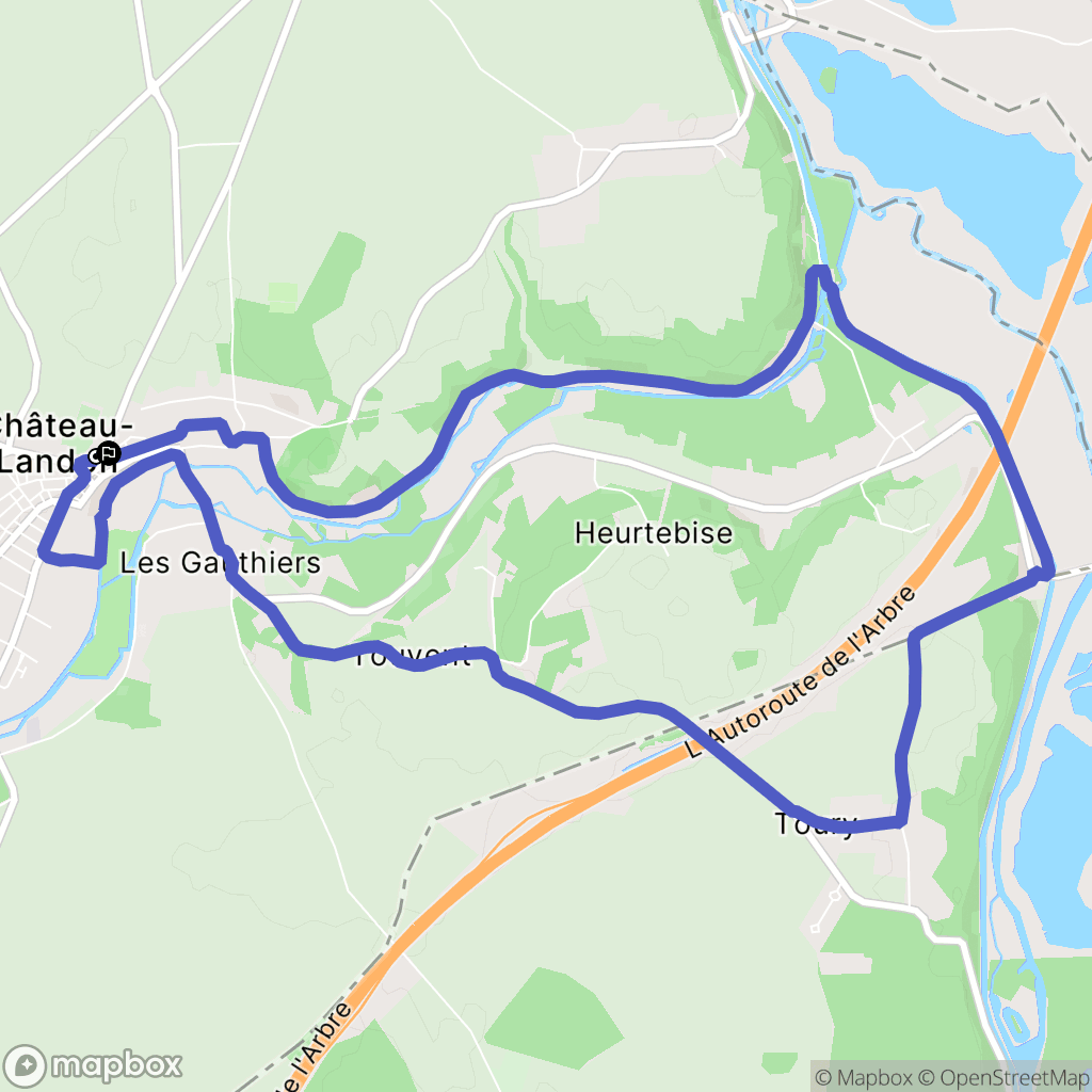 Château-Landon. : carte du parcours de randonnée - France