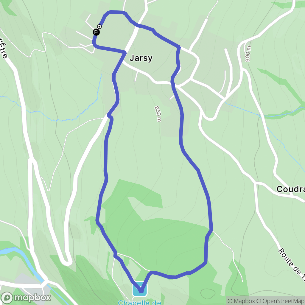 Jarsy : carte du parcours de randonnée - France