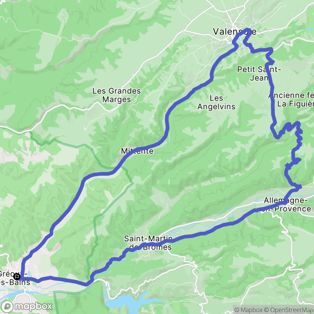 Gréoux-les-Bains : carte du parcours de randonnée - France