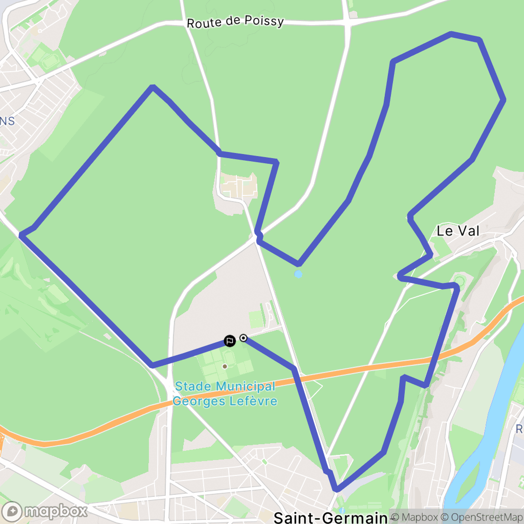 Saint-Germain-en-Laye : carte du parcours de randonnée - France