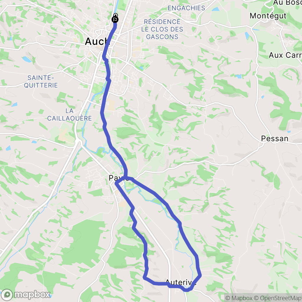 Auch : carte du parcours de randonnée - France