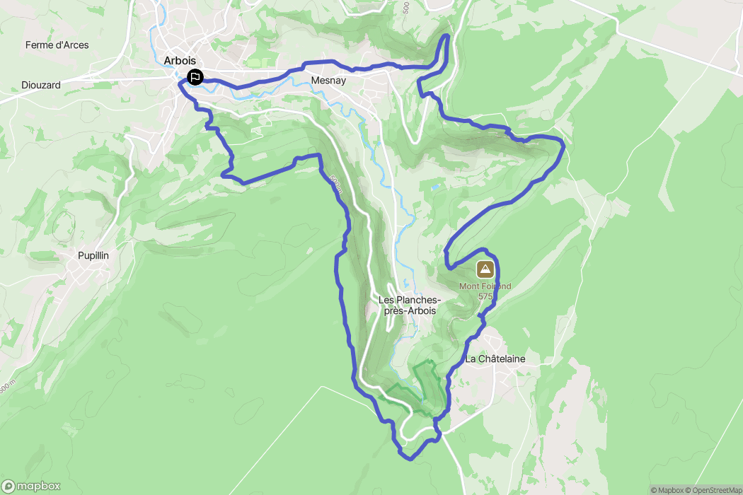 Arbois : carte du parcours de randonnée - France