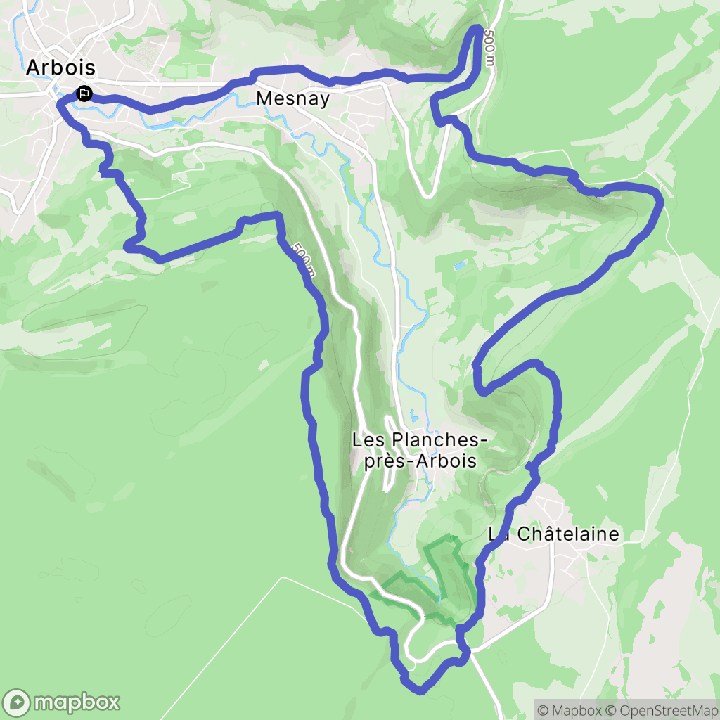 Arbois : carte du parcours de randonnée - France