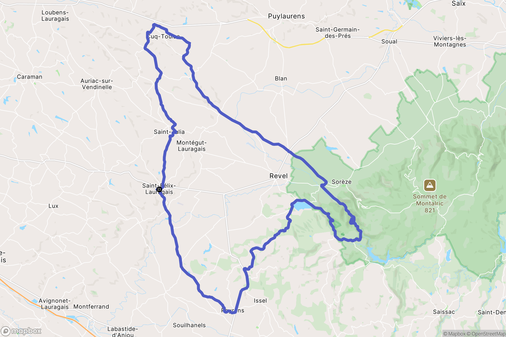 Saint-Félix-Lauragais : carte du parcours de randonnée - France