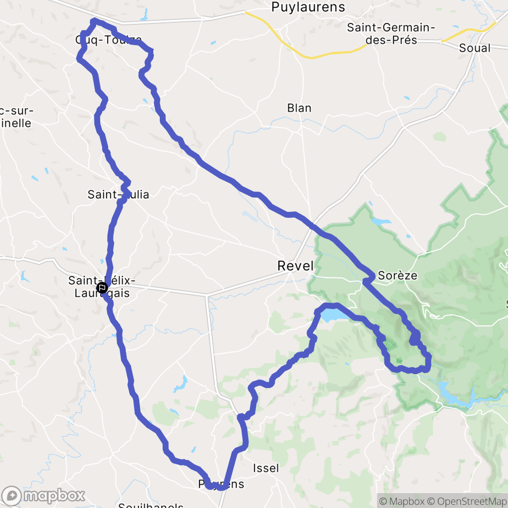 Saint-Félix-Lauragais : carte du parcours de randonnée - France
