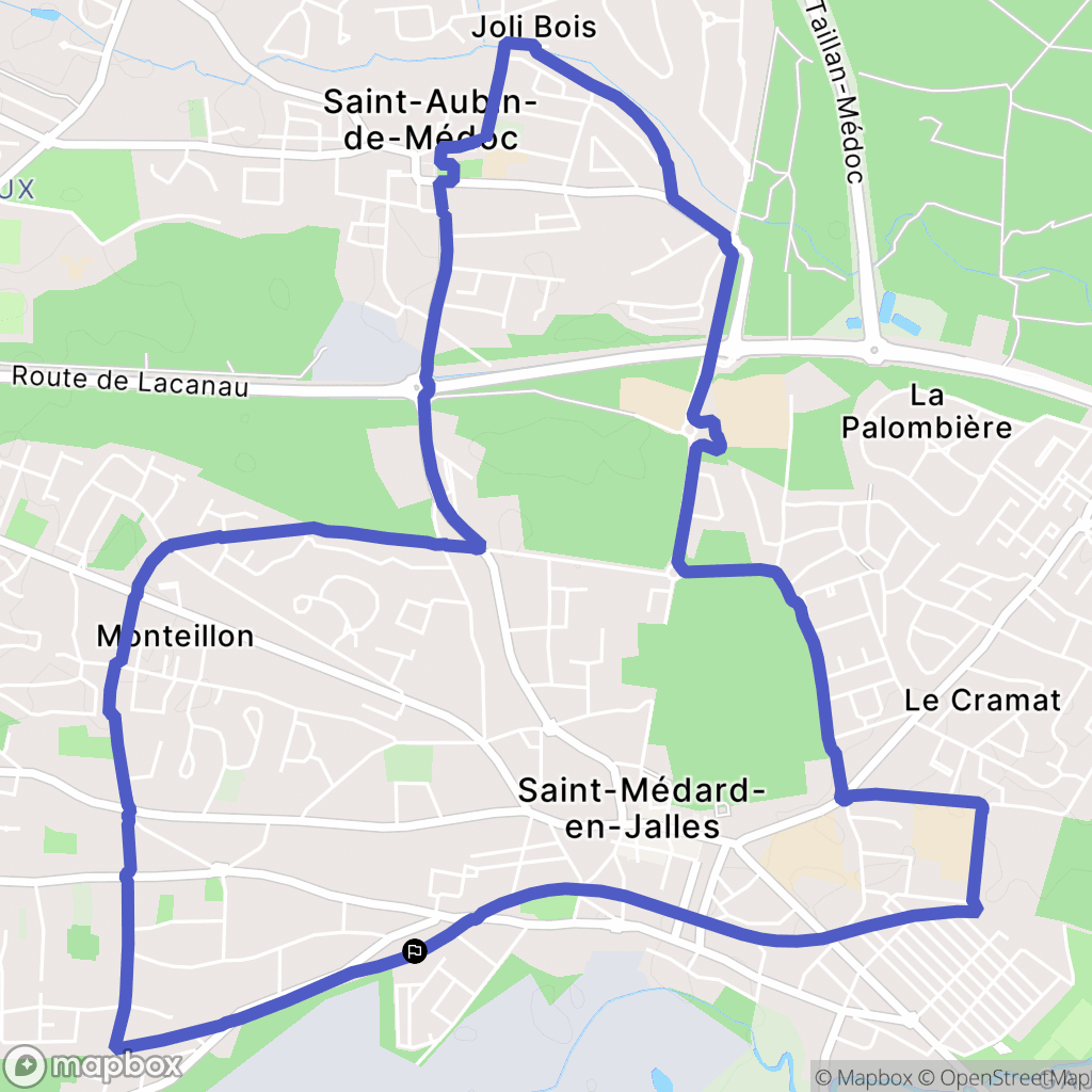 Saint-Médard-en-Jalles : carte du parcours de randonnée - France