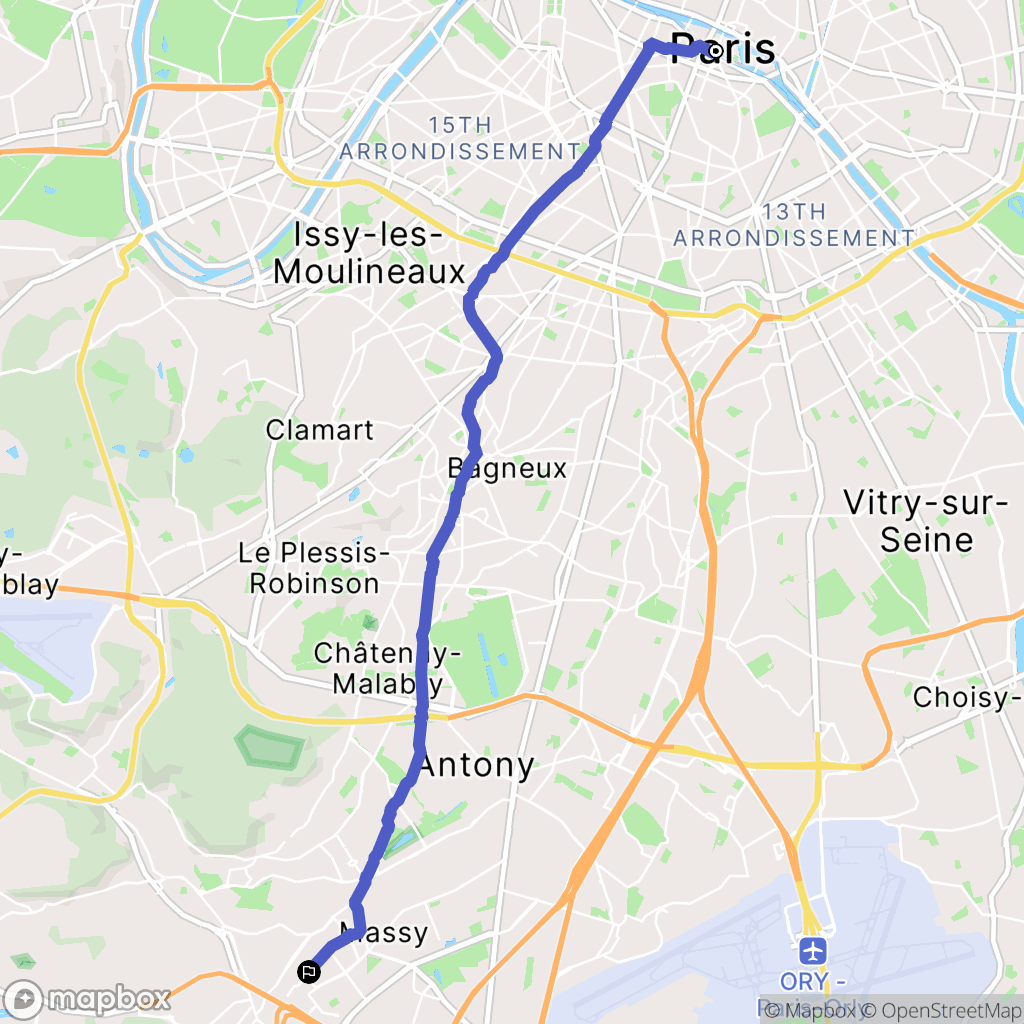 Paris : carte du parcours de randonnée - France