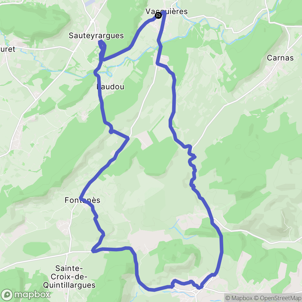 Vacquières : carte du parcours de randonnée - France