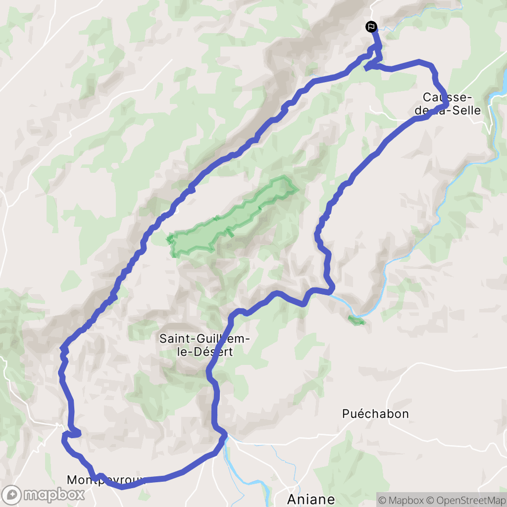 Saint-Jean-de-Buèges : carte du parcours de randonnée - France