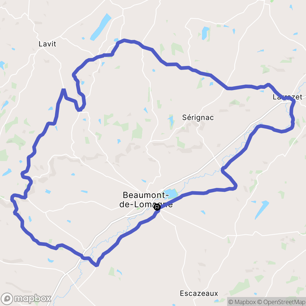Beaumont-de-Lomagne : carte du parcours de randonnée - France