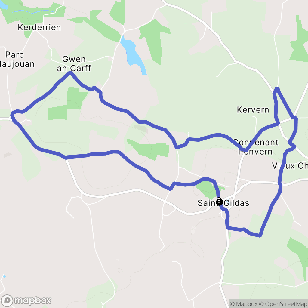 Saint-Gildas : carte du parcours de randonnée - France