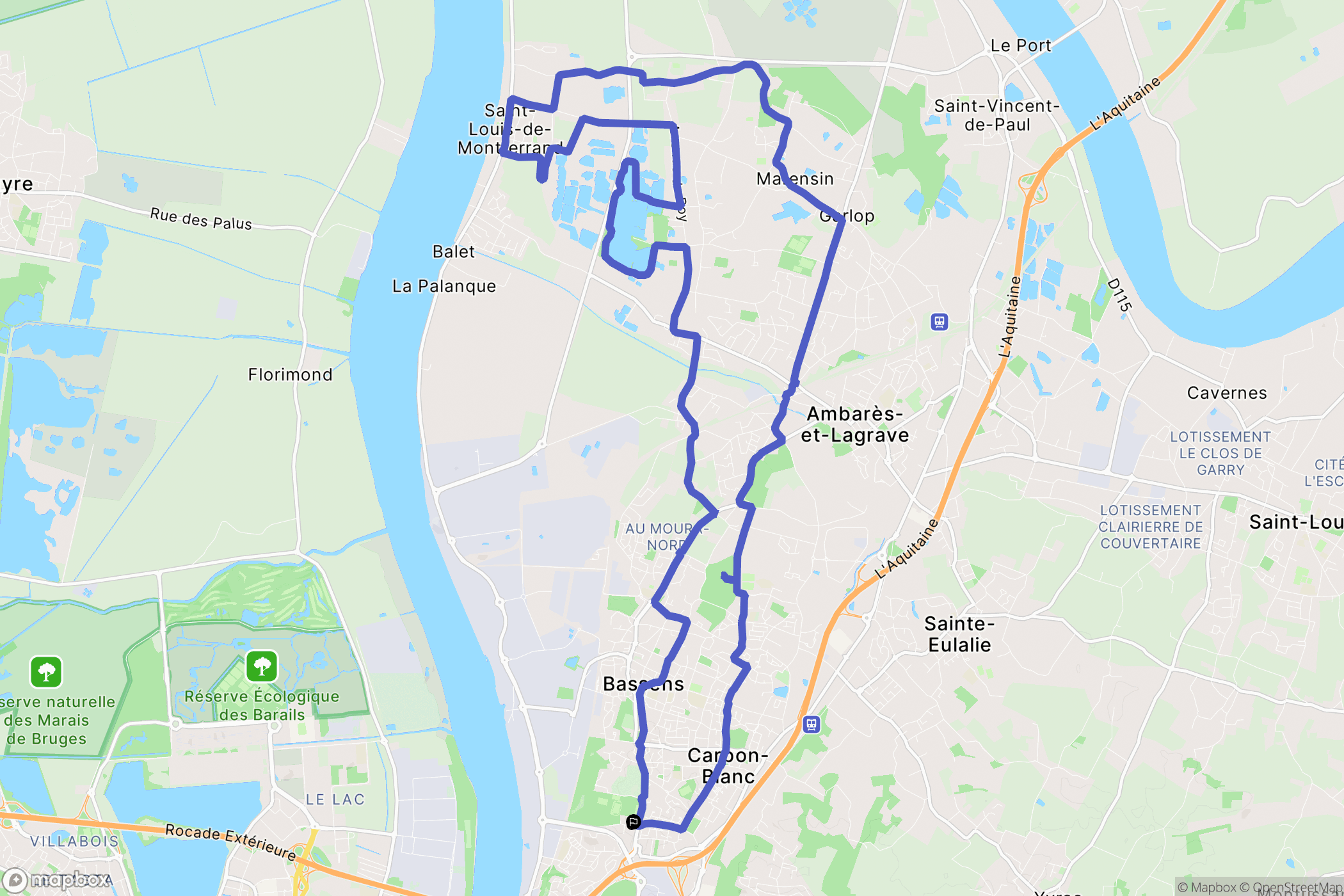 Bassens : carte du parcours de randonnée - France