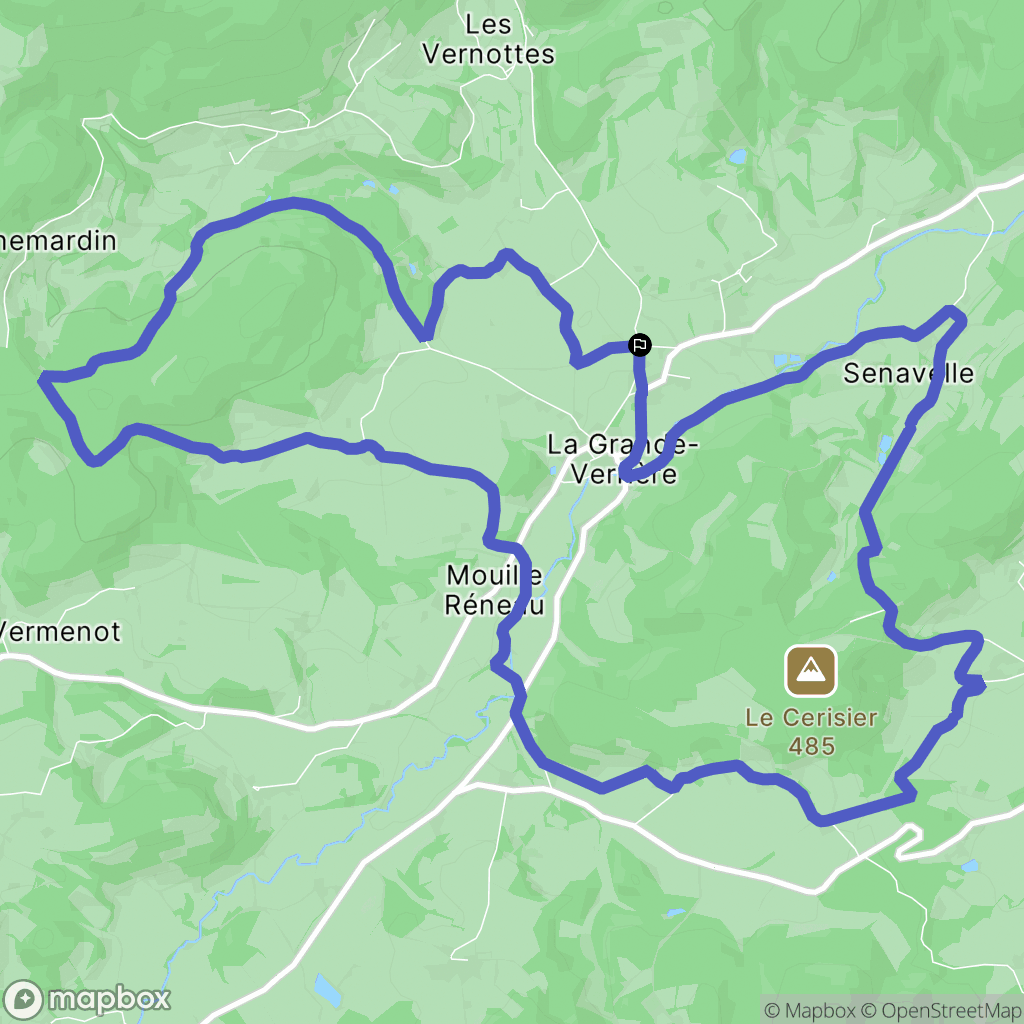 La Grande-Verrière : carte du parcours de randonnée - France