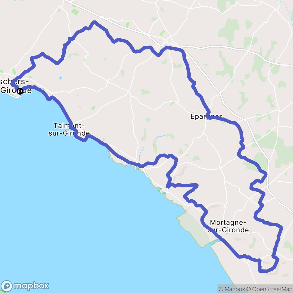 Meschers-sur-Gironde : carte du parcours de randonnée - France
