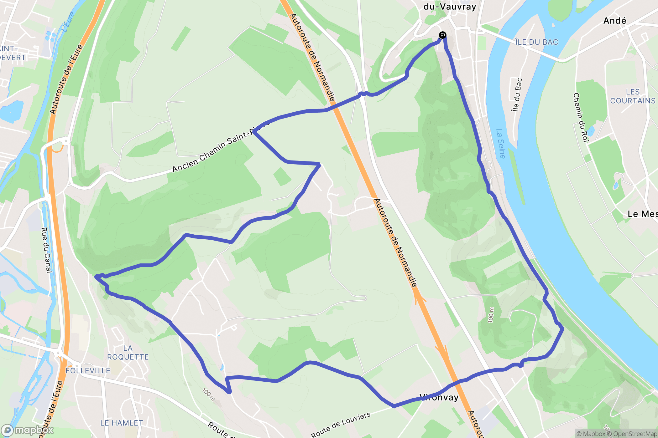 Saint-Pierre-du-Vauvray : carte du parcours de randonnée - France