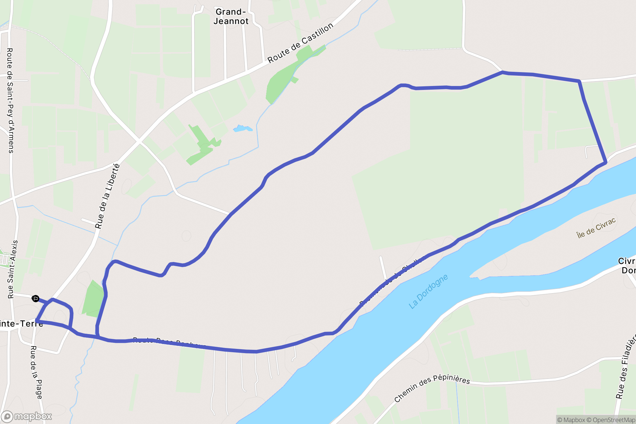 Sainte-Terre : carte du parcours de randonnée - France
