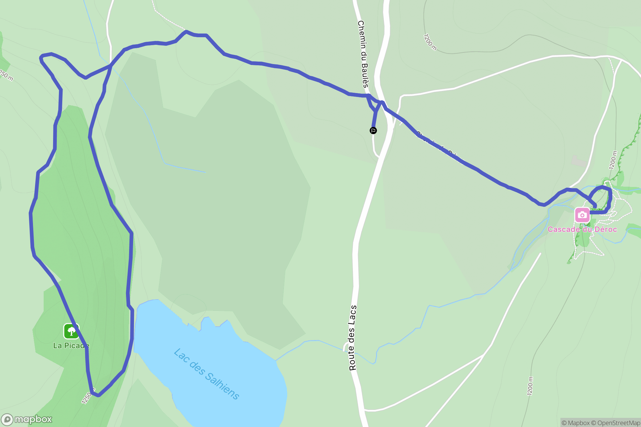 Nasbinals : carte du parcours de randonnée - France