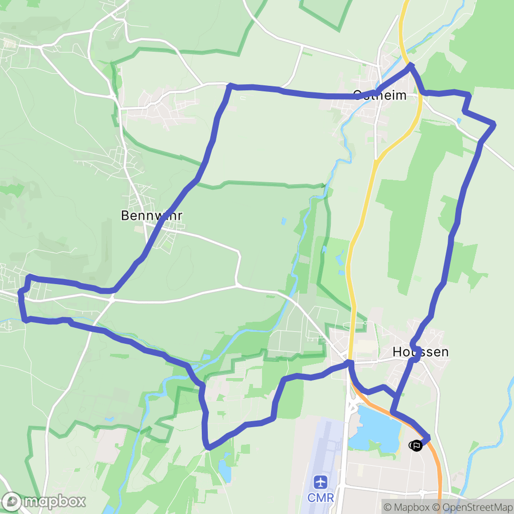 Colmar : carte du parcours de randonnée - France