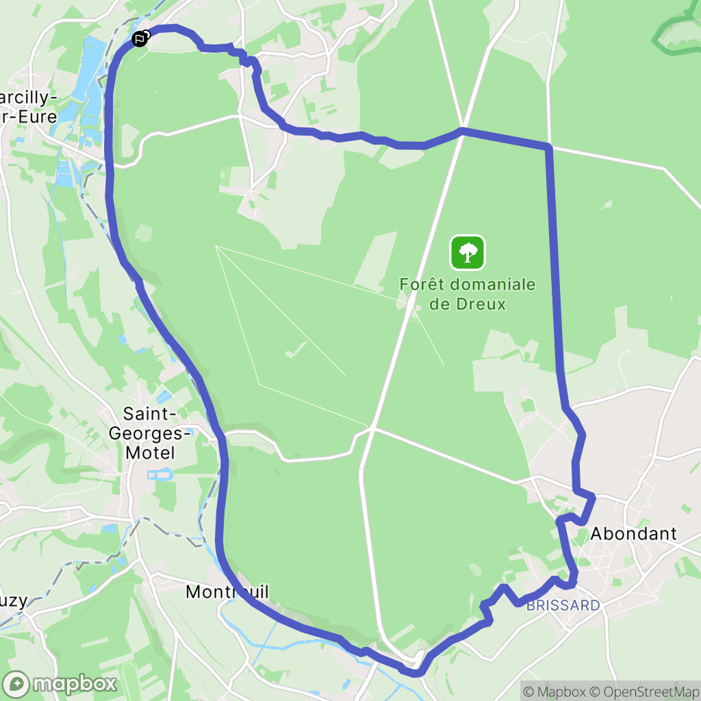 Sorel-Moussel : carte du parcours de randonnée - France
