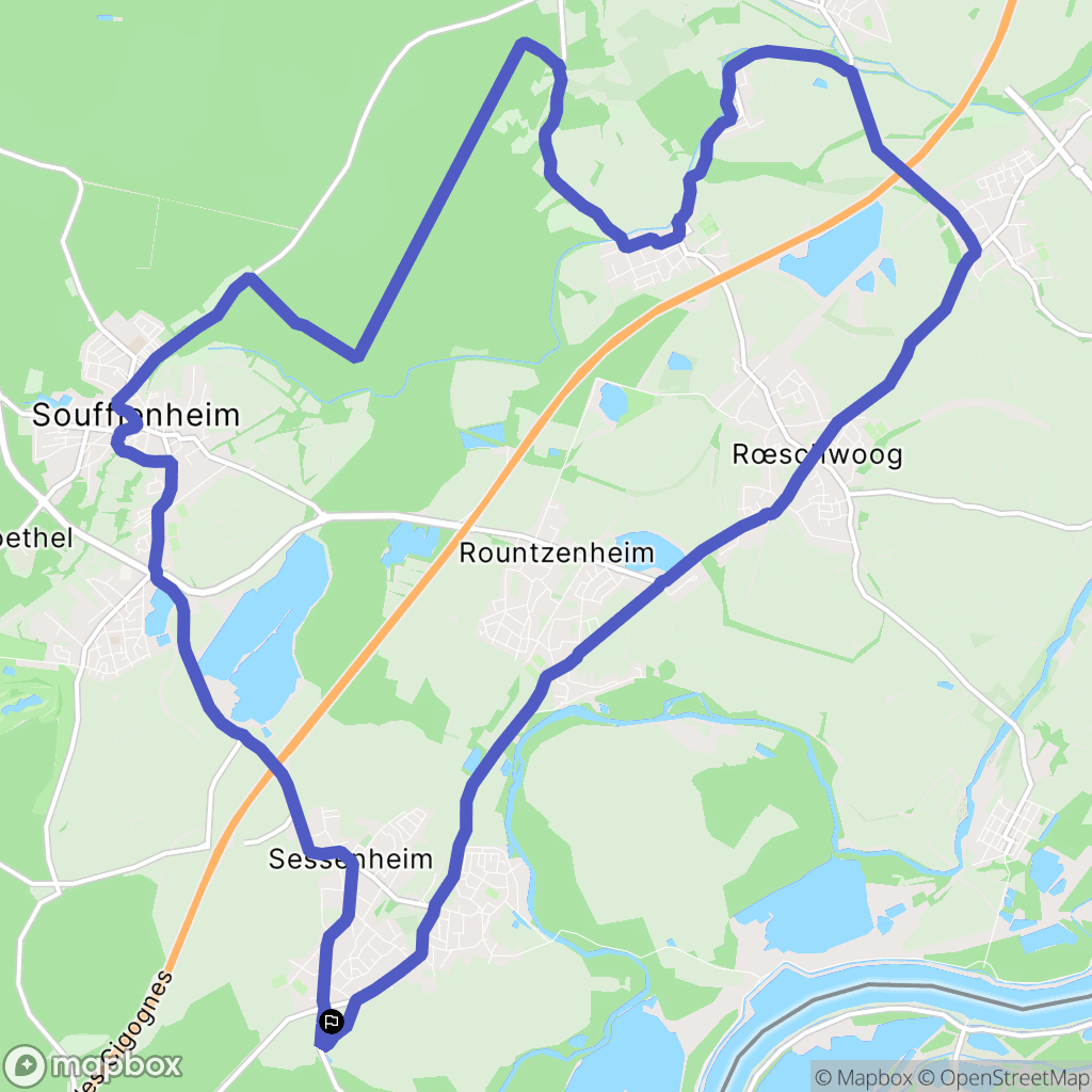 Sessenheim : carte du parcours de randonnée - France
