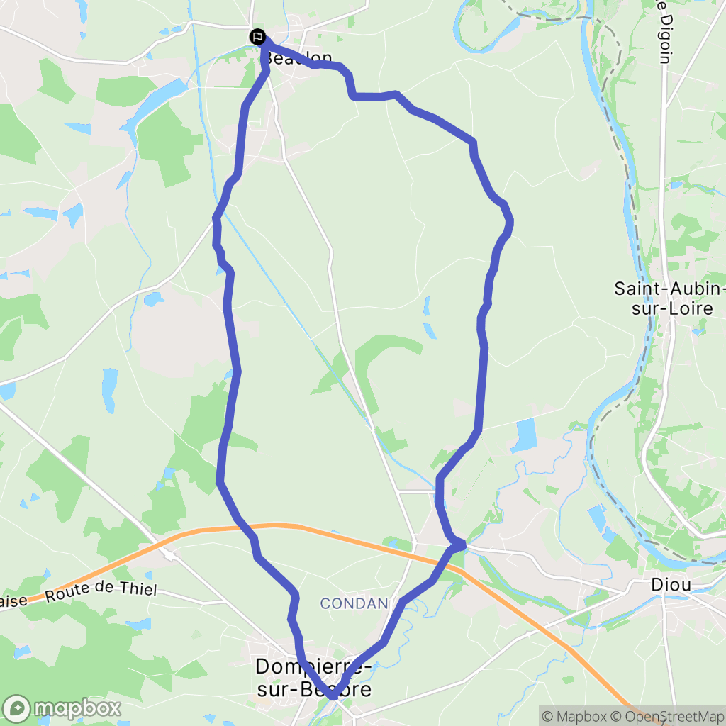 Beaulon : carte du parcours de randonnée - France