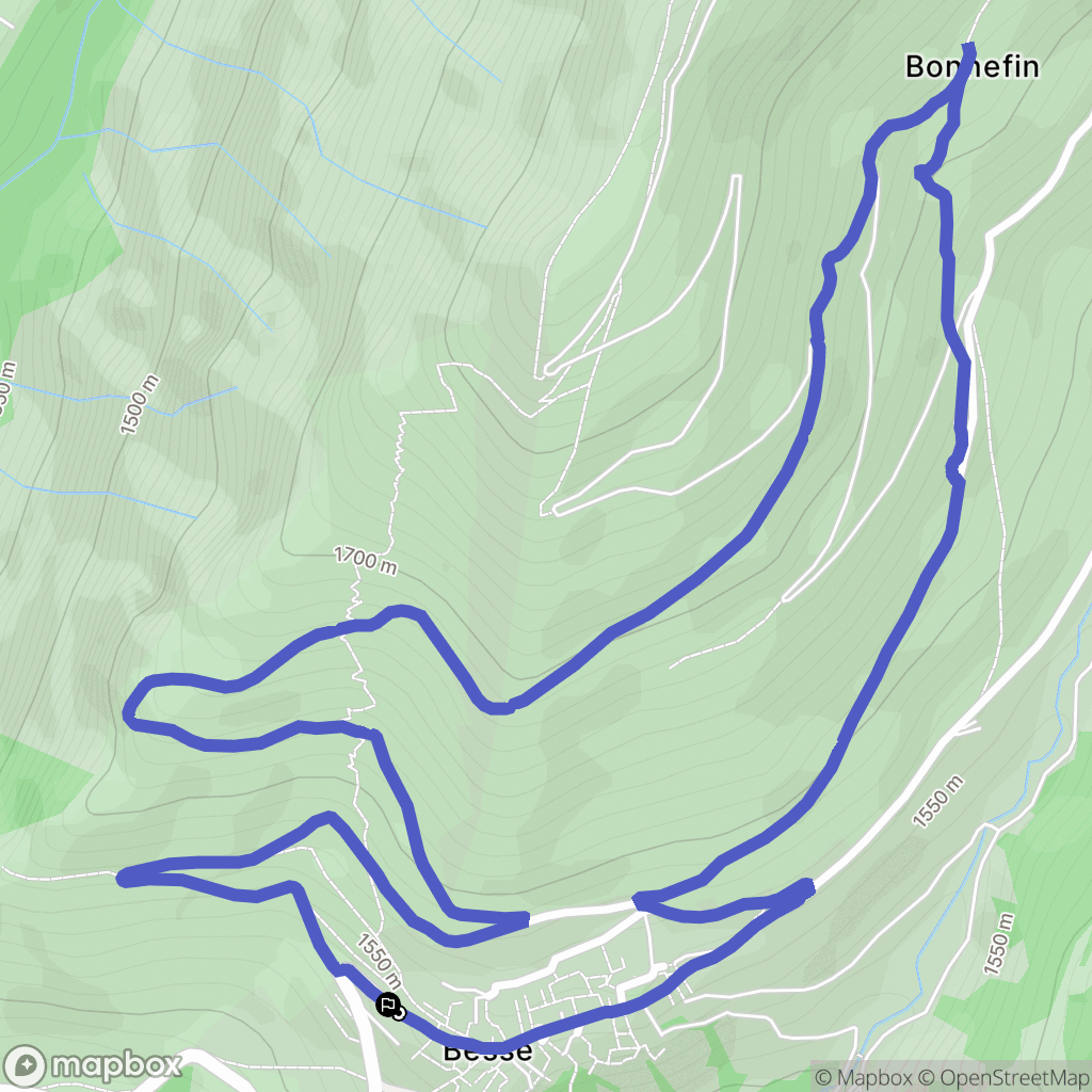 Besse : carte du parcours de randonnée - France