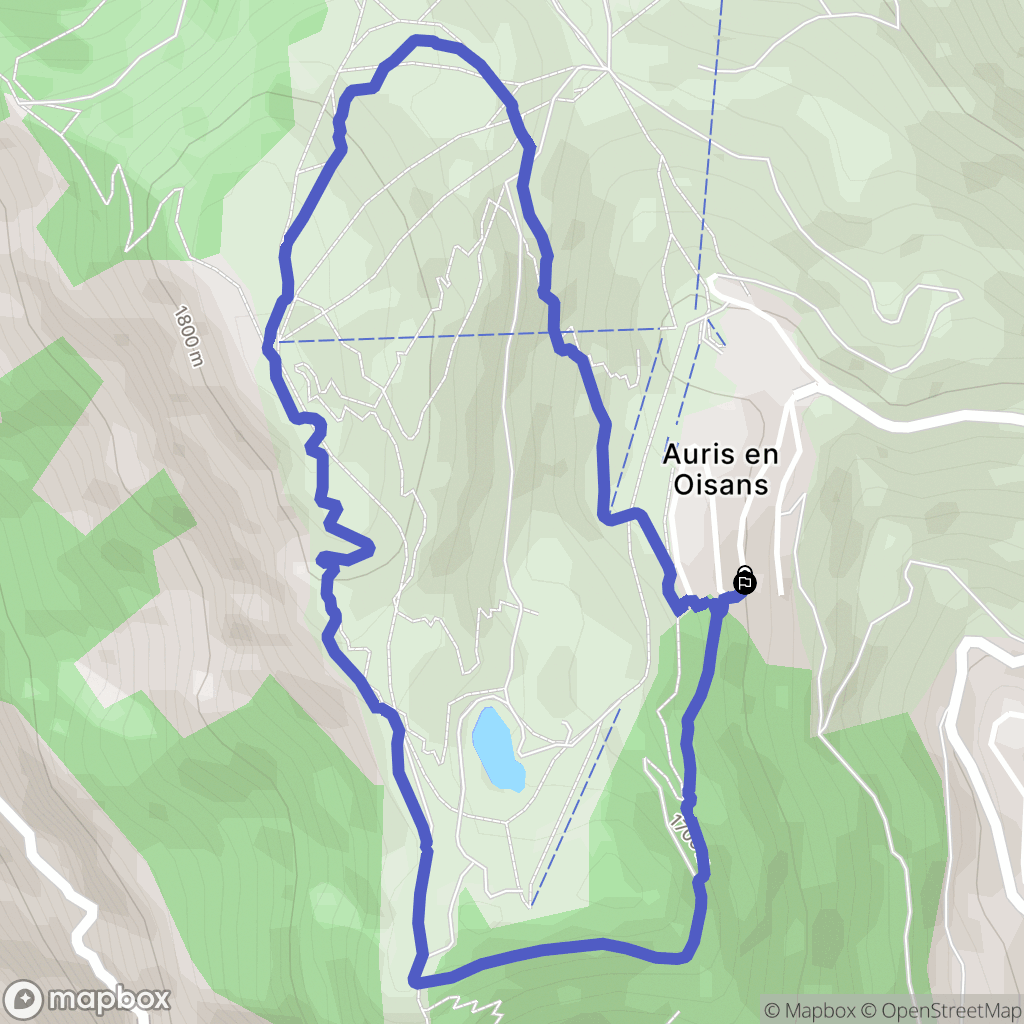 Auris en Oisans : carte du parcours de randonnée - France