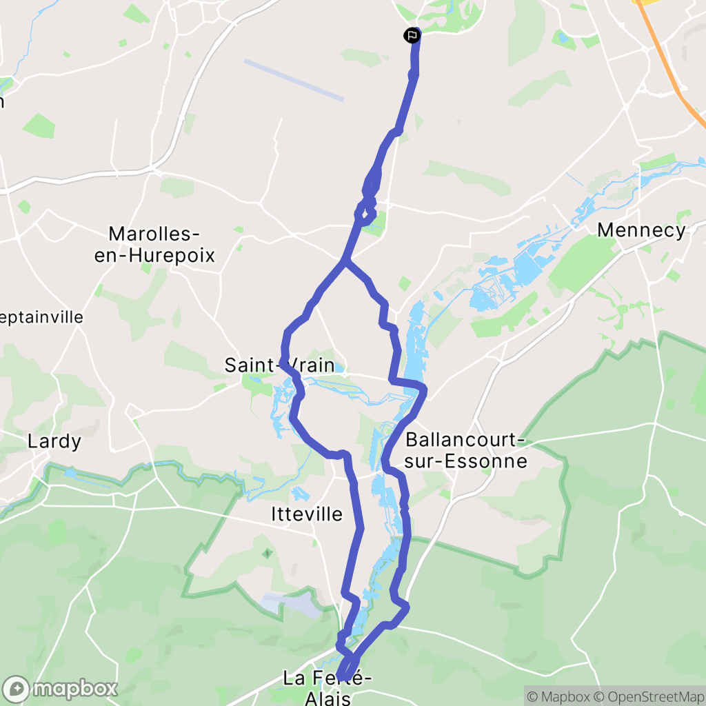 Bondoufle : carte du parcours de randonnée - France