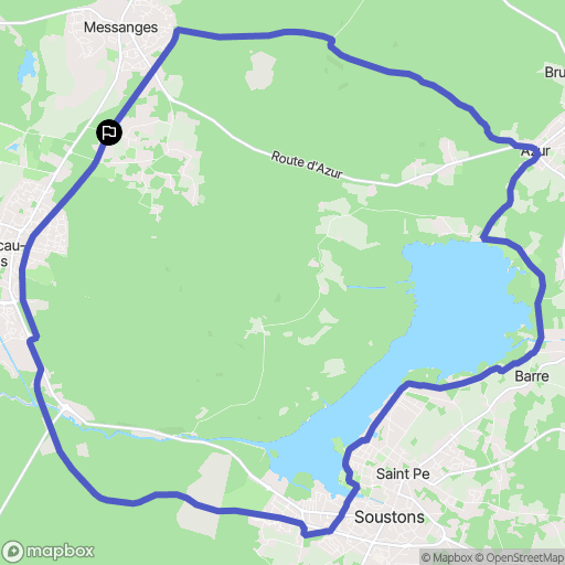 Messanges : carte du parcours de randonnée - France