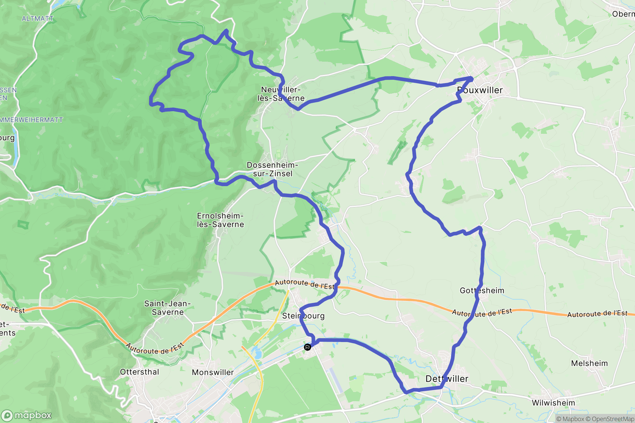 Steinbourg : carte du parcours de randonnée - France