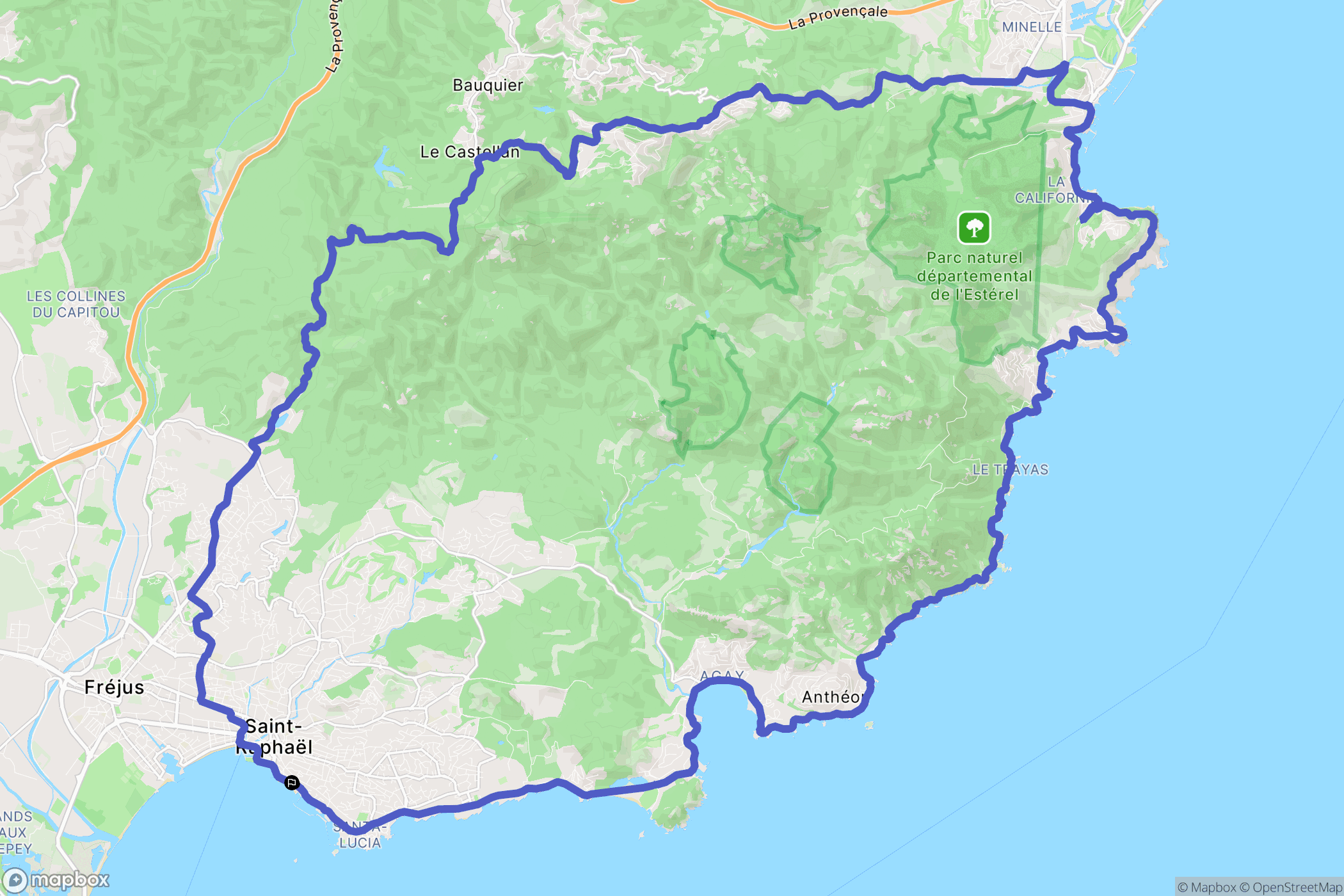 Saint-Raphaël : carte du parcours de randonnée - France
