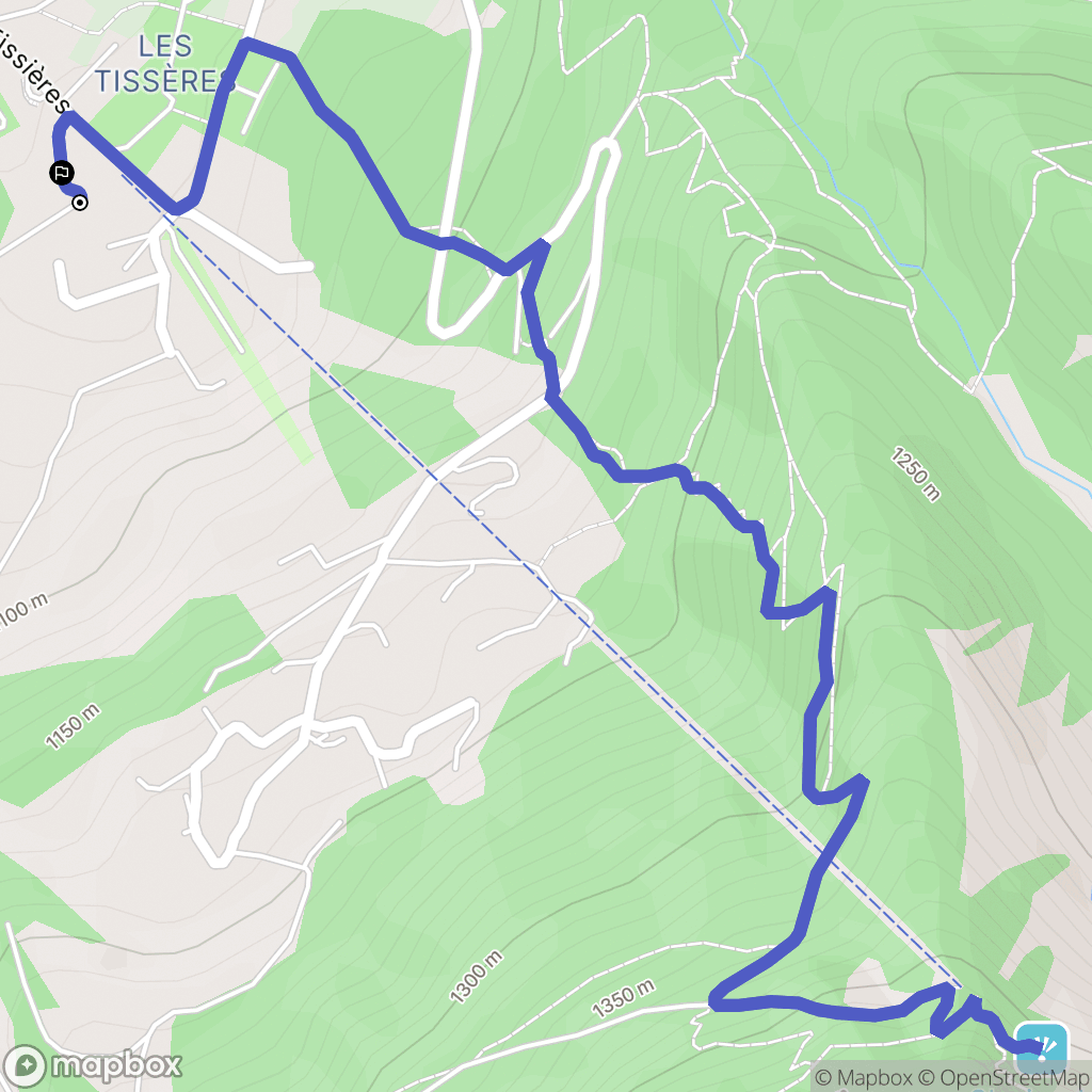 Chamonix-Mont-Blanc : carte du parcours de randonnée - France