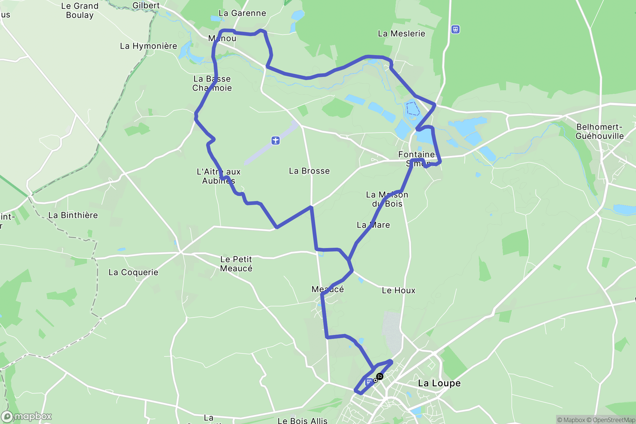 La Loupe : carte du parcours de randonnée - France