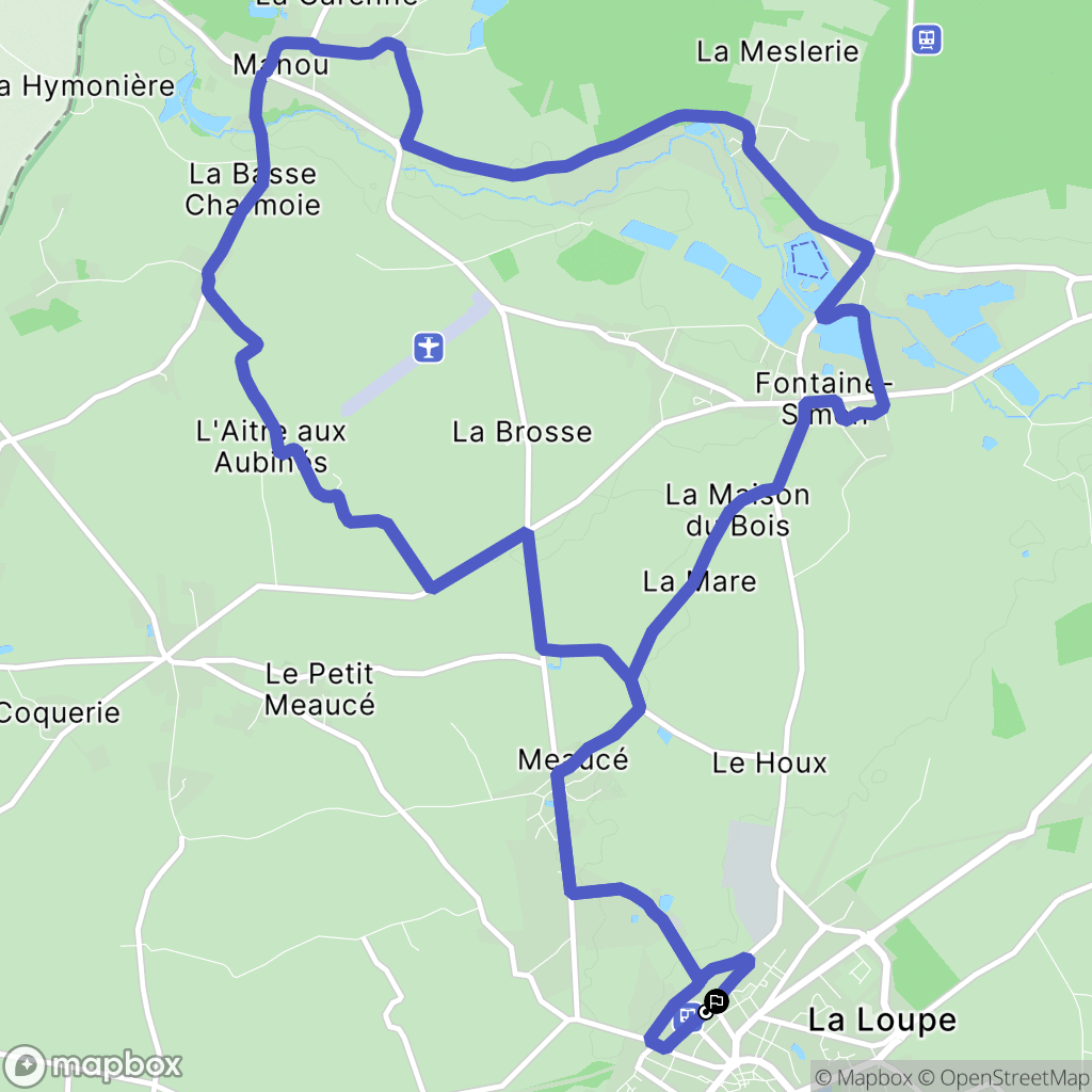 La Loupe : carte du parcours de randonnée - France