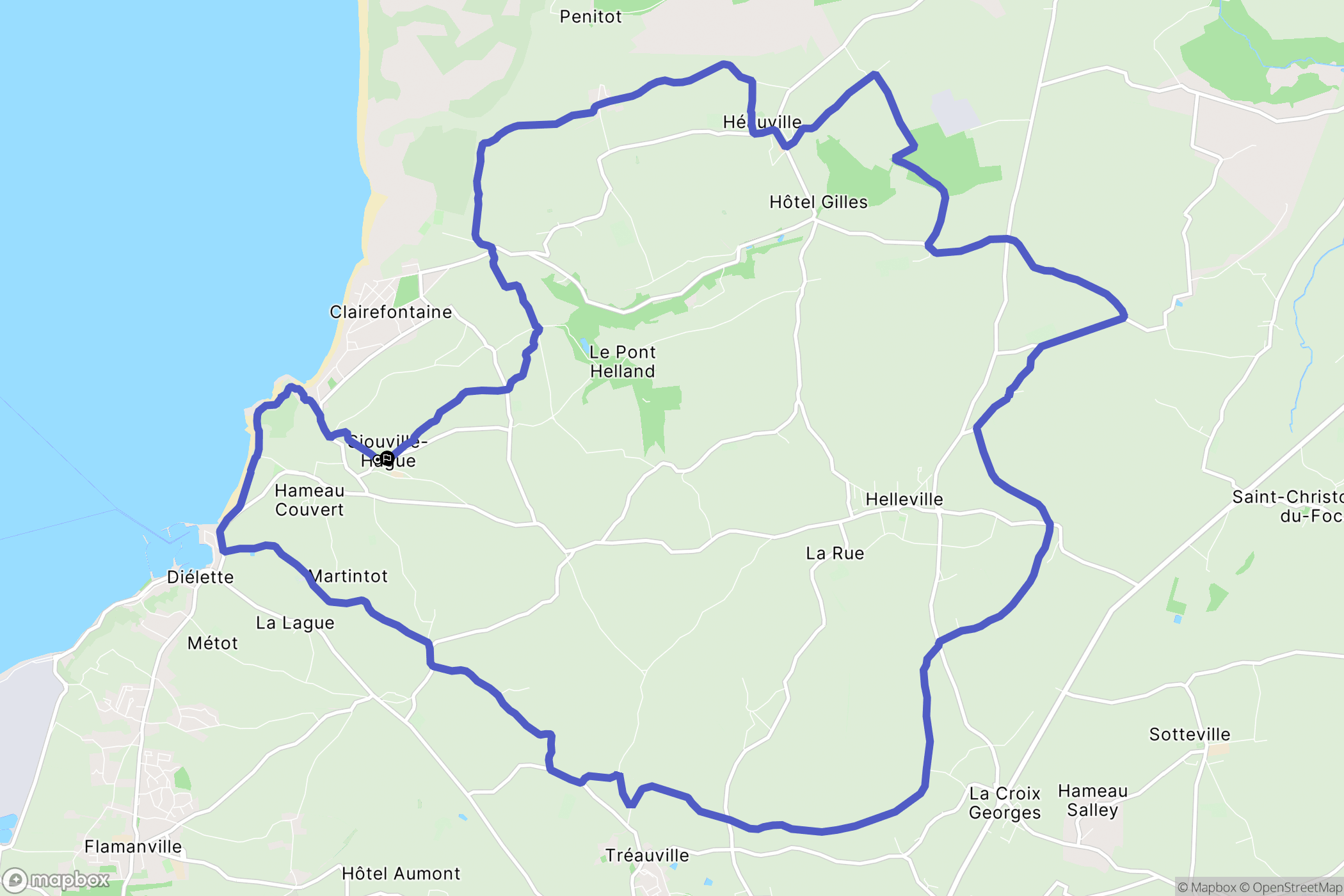 Siouville-Hague : carte du parcours de randonnée - France