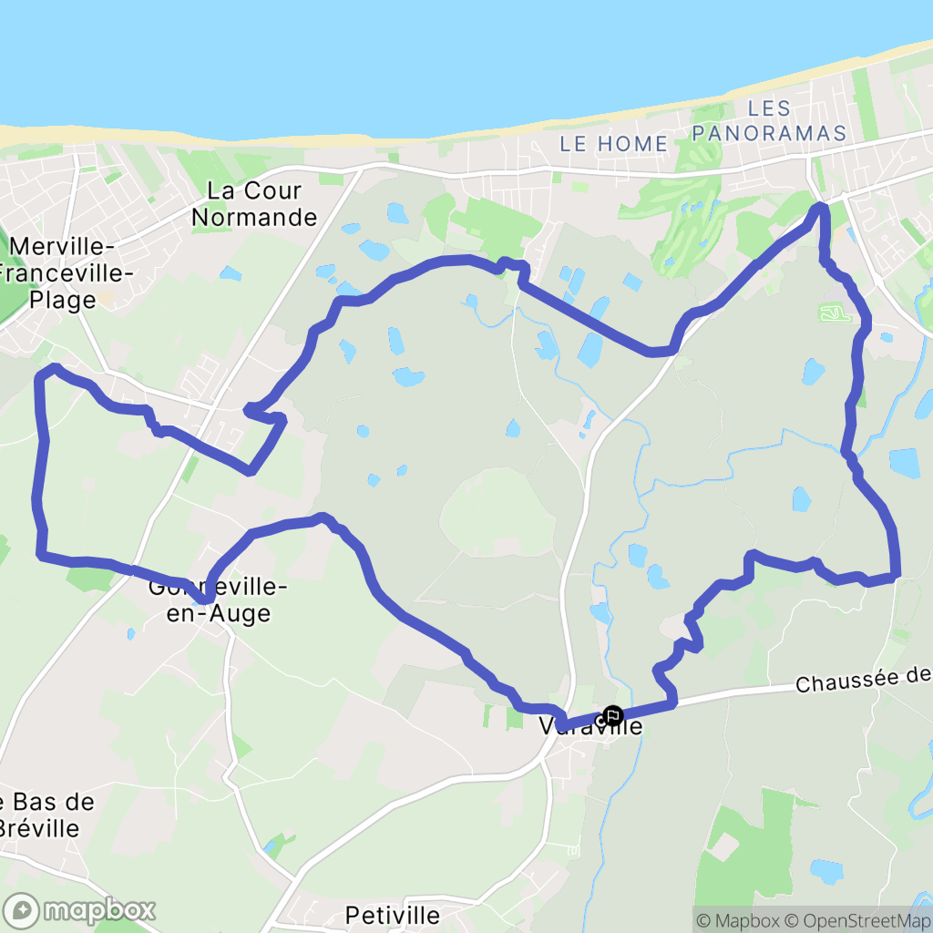 Varaville : carte du parcours de randonnée - France