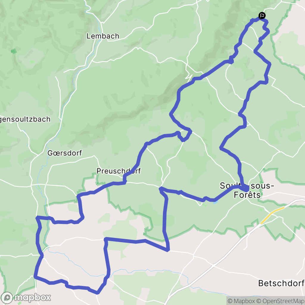 Rott : carte du parcours de randonnée - France