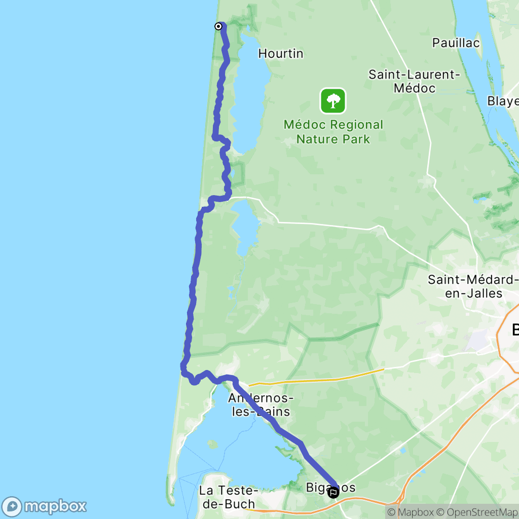 Hourtin : carte du parcours de randonnée - France