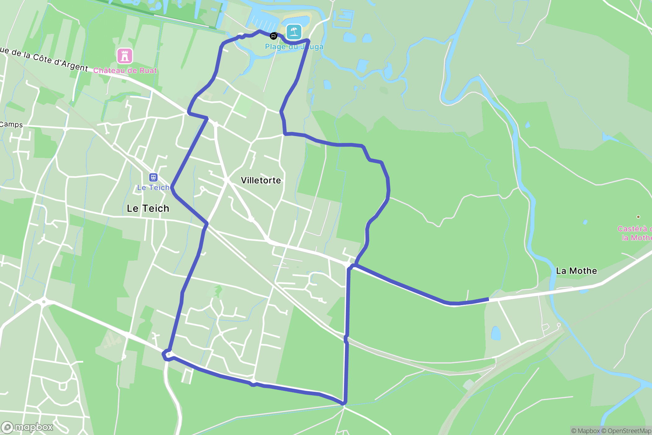 Biganos : carte du parcours de randonnée - France