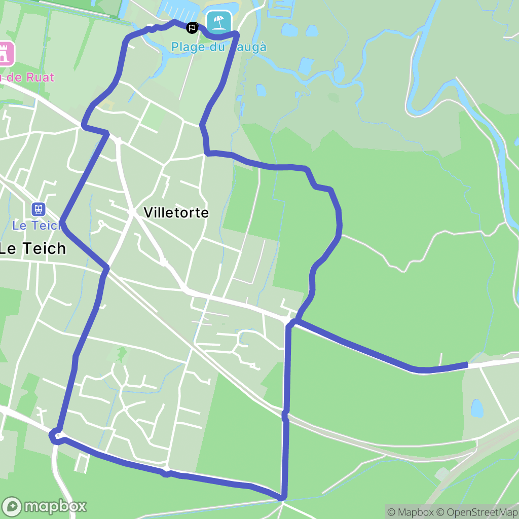 Biganos : carte du parcours de randonnée - France