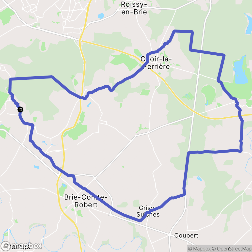 Marolles-en-Brie : carte du parcours de randonnée - France