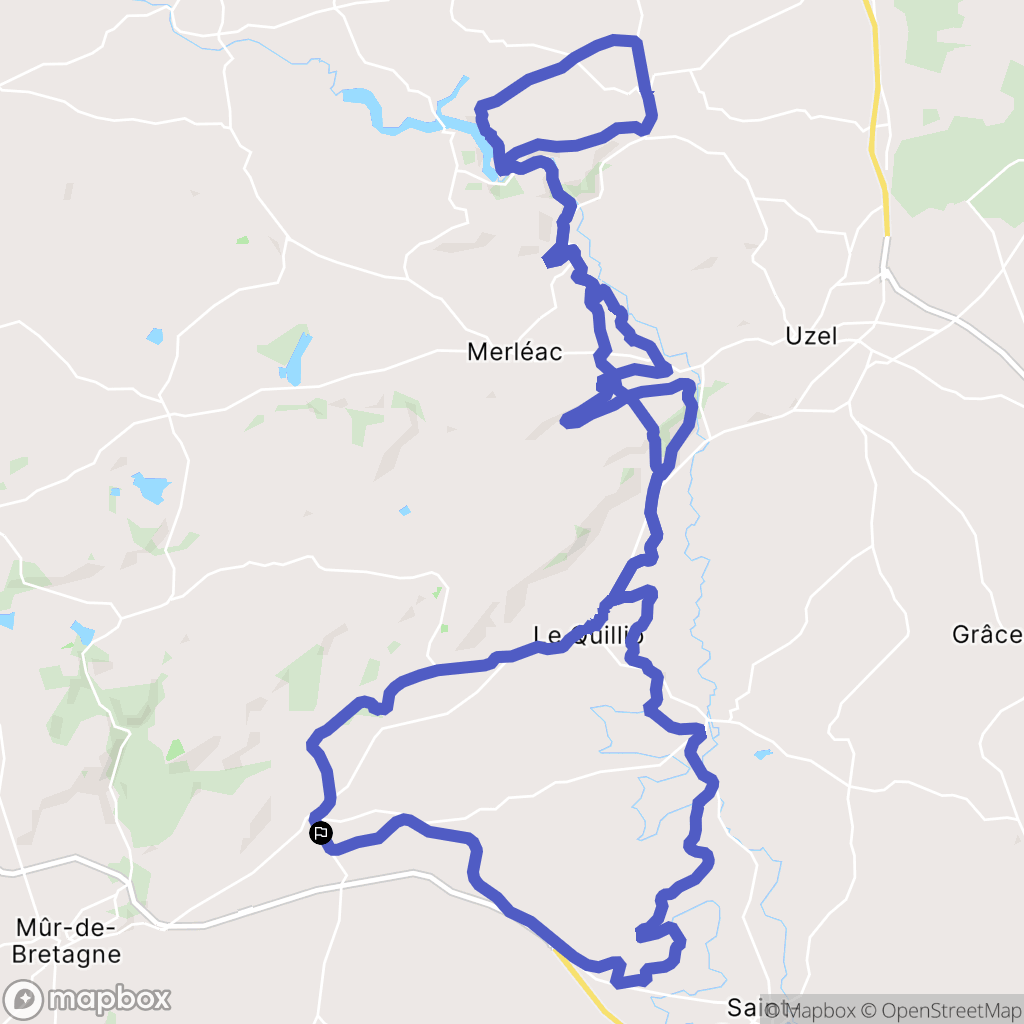 Guerlédan : carte du parcours de randonnée - France