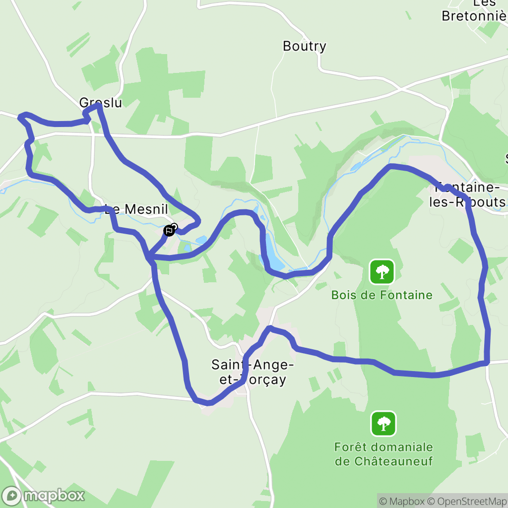 Saint-Ange-et-Torçay : carte du parcours de randonnée - France