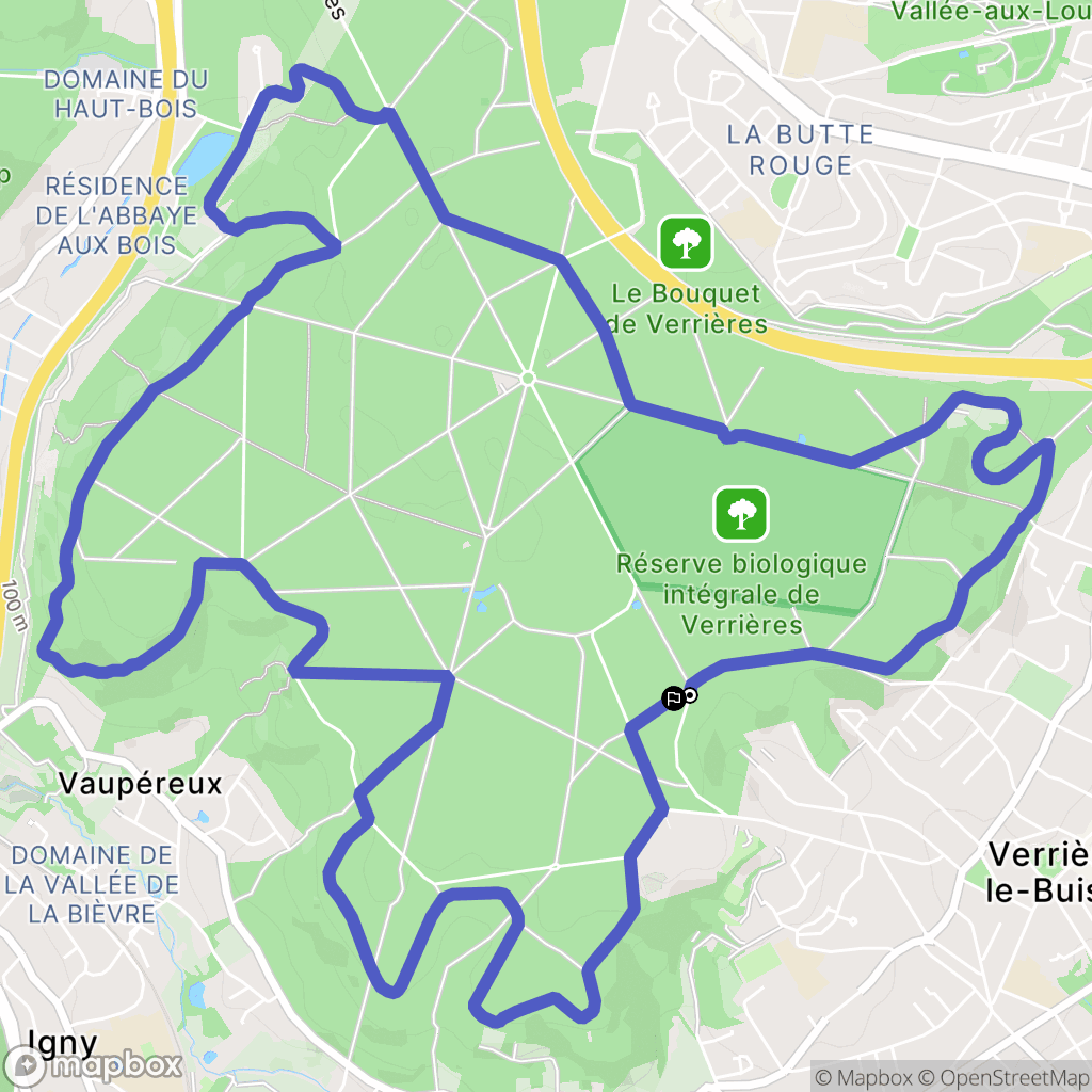 Verrières-le-Buisson : carte du parcours de randonnée - France