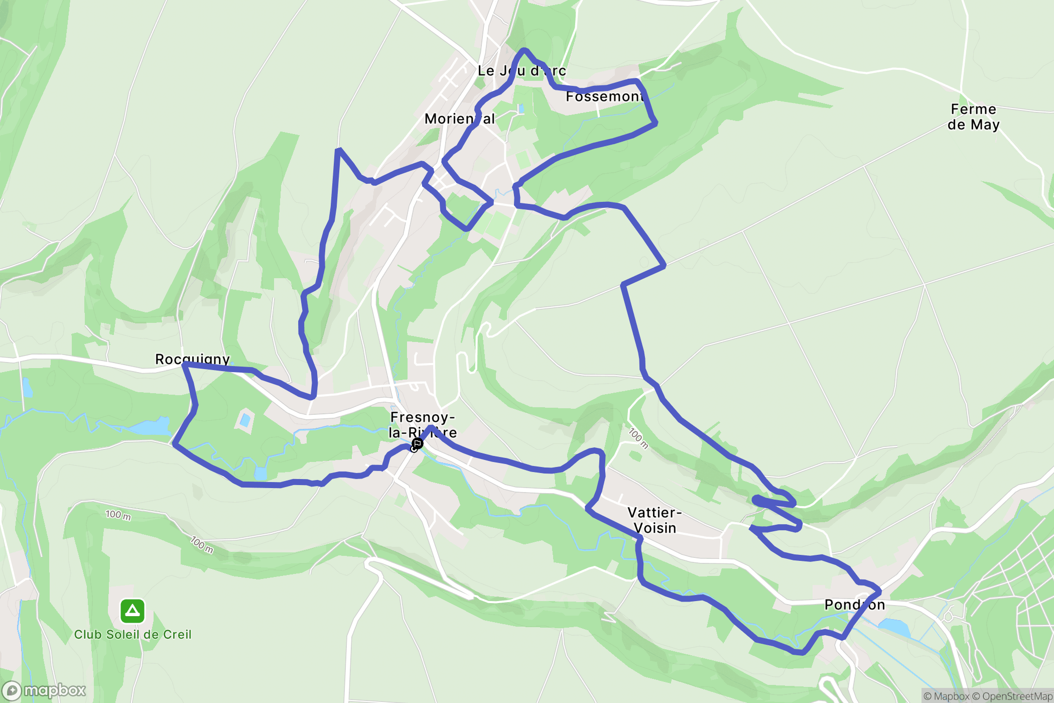 Fresnoy-la-Rivière : carte du parcours de randonnée - France