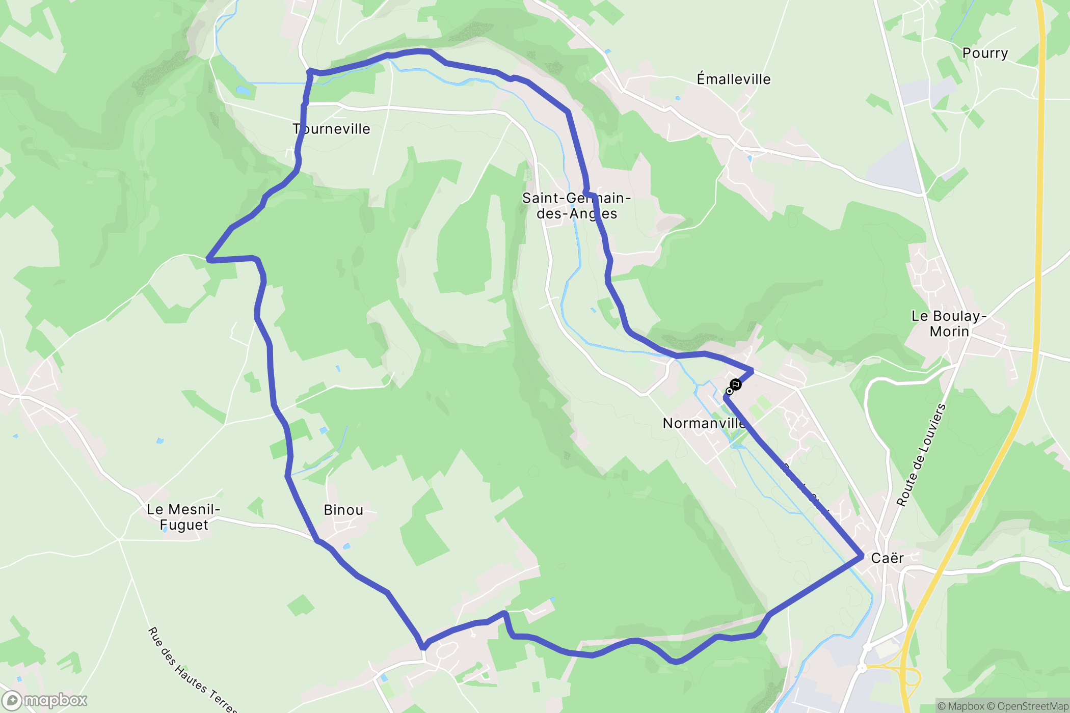 Normanville : carte du parcours de randonnée - France